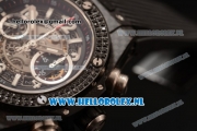 Hublot Big Bang Unico Chrono Swiss Valjoux 7750 Automatic PVD Case with Skeleton Dial and PVD Bezel Black Rubber Strap - 1:1 Original