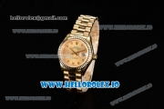 Rolex Datejust Swiss ETA 2671 Automatic Yellow Gold Case with Diamonds Markers Yellow Gold Dial and Yellow Gold Bracelet (BP)