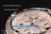 Breitling Avenger Chrono Swiss Valjoux 7750-SHG Automatic Stainless Steel Case Numeral Markers with Stainless Steel Strap and White Dial