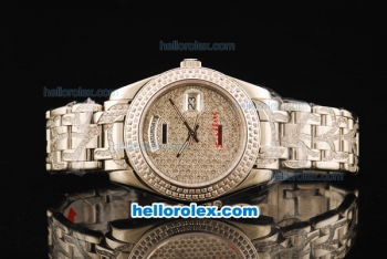 Rolex Day-Date Rolex 3135 Automatic Movement Full Steel with Diamond Dial/Bezel/Strap