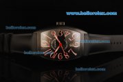 Franck Muller Casablanca Swiss ETA 2824 Automatic Movement PVD Case with Black Dial and Black Rubber Strap