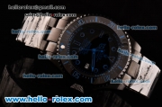 Rolex Sea-Dweller Bamford Asia 2813 Automatic PVD Case with PVD Strap Black Dial Blue Markers