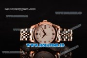 Vacheron Constantin Patrimony Miyota 9015 Automatic Steel/Rose Gold with White Dial and Diamonds/Roman Numeral Markers (YR)
