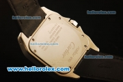 Cartier Santos 100 Automatic ETA Coating Case with White Dial and Black Leather Strap