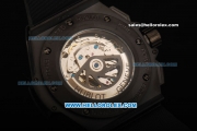 Hublot Big Bang Swiss Valjoux 7750 Automatic Movement PVD Case with Black Dial and Black Rubber Strap