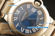 Cartier Ballon bleu de Swiss ETA Quartz Full Steel with Blue Dial and Roman Markers