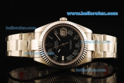 Rolex Datejust II Swiss ETA 2836 Automatic Movement Full Steel with Black Dial and White Roman Numerals