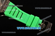 Richard Mille RM 038 Asia Automatic PVD Case with Skeleton Dial and Green Rubber Strap