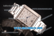 Cartier Tank Anglaise Miyota 9015 Automatic Steel Case/Bracelet with Silver Dial and Diamonds Markers