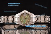 Rolex Datejust Lady Pearlmaster 2813 Automatic Steel Case with Diamond Markers Grey Mop Dial and Stainless Steel Strap ETA Coating