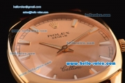 Rolex Cellini Danaos Swiss Quartz Yellow Gold Case with Brown Leather Strap Gold Dial Stick Markers