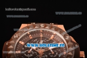 Hublot Big Bang Aero Bang Chrono Miyota Quartz Rose Gold/Diamonds Case with Brown Skeleton Dial Stick Markers and Brown Ceramic Bezel