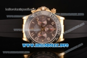 Rolex Daytona Chrono Swiss Valjoux 7750 Automatic Yellow Gold Case with Ceramic Bezel Rubber Strap and Grey Dial (BP)