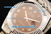 Rolex Datejust II Oyster Perpetual Automatic Movement Full Steel with Brown Dial and Roman Numeral Markers