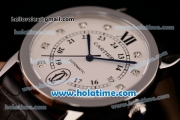 Cartier Ronde Solo Swiss ETA 2836 Automatic Steel Case with Black Leather Strap White Dial and Diamond Markers