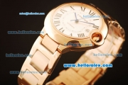 Cartier Ballon Bleu De Automatic Full Rose Gold with White Dial and Roman Markers