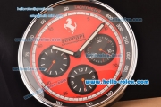 Ferrari Granturismo Quartz Wall Clock Stainless Steel Case with Red Dial