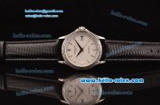 Patek Philippe Calatrava Swiss ETA 2824 Automatic Steel Case with Black Leather Strap White Dial Stick Markers