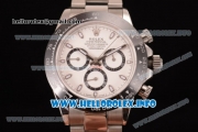 Rolex Daytona Chrono Swiss Valjoux 7750 Automatic Stainless Steel Case/Bracelet with White Dial and Stick Markers (BP)