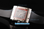 Richard Mille RM016 Silver Case with Grey Roman Markers and Black Leather Strap