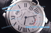 Cartier ballon bleu de Swiss 4183 Quartz Steel Case with White Dial and Black Leather Strap