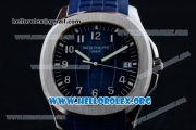 Patek Philippe Aquanaut Jumbo Miyota 9015 Automatic Steel Case with Blue Dial Stick Markers and Blue Rubber Strap - 1:1 Original (BP)