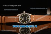 Rolex Explorer Tiffany & Co Steel Case 2813 Auto with Black Dial and Brown Nylon Strap