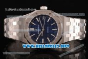 Audemars Piguet Royal Oak Clone AP Calibre 3120 Automatic Full Steel with Blue Dial and Silver Stick Markers (ZF)