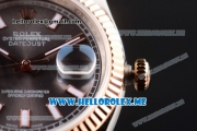 Rolex Datejust Clone Rolex 3135 Automatic Two Tone Case/Bracelet with Stick Markers and Grey Dial (BP)