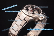 Rolex Daytona Swiss Valjoux 7750-SHG Automatic Steel Case/Strap with Black Dial and Diamond Markers