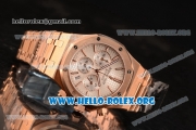 Audemars Piguet Royal Oak Chronograph Miyota OS20 Quartz Rose Gold Case with White Dial and Rose Gold Bracelet