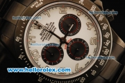 Rolex Daytona Chronograph Swiss Valjoux 7750 Automatic Movement PVD Case with White Dial and PVD Strap