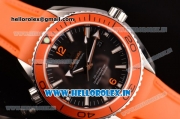 Omega Seamaster Planet Ocean Swiss ETA 2824 Automatic Steel Case with Orange Bezel Black Dial and Stick Markers (EF)