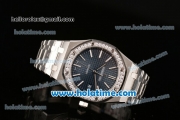 Audemars Piguet Royal Oak Swiss ETA 2824 Automatic Stainless Steel Case with Diamond Bezel Blue Dial and Stick Markers