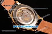 Longines Master Swiss ETA 2824 Automatic Yellow Gold Case with White Dial and Black Arabic Numeral Markers