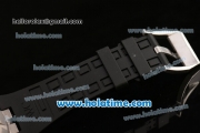 IWC Ingenieur Dual Time Swiss Valjoux 7750 Automatic Titanium Case with Black Rubber Bracelet and Stick/Numeral Markers 1:1Original