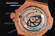 Hublot Big Bang King Swiss Valjoux 7750-CHG Automatic Rose Gold Case with Black Dial Rubber Strap and Stick Markers