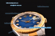 Rolex Datejust Automatic Two Tone with Gold Bezel,Blue Dial and Diamond Marking