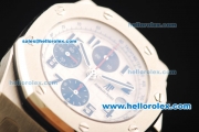 Audemars Piguet Royal Oak Offshore Chronograph Swiss Valjoux 7750 Automatic Movement Steel Case with White Rubber Strap