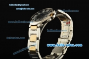 Cartier Ballon Bleu De Swiss ETA 2836 Automatic Steel Case/Bezel Two Tone Strap Black Dial Roman Markers