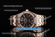 Audemars Piguet Royal Oak 41MM Clone AP Calibre 3120 Automatic Steel Case/Bracelet with Black Dial Diamonds Bezel - Stick Markers (EF)