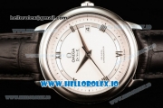 Omega De Ville Prestige Co-Axial Clone Omega Calibre 2500 Automatic Movement Steel White Dial and Roman Numeral Markers Leather Strap (YF)