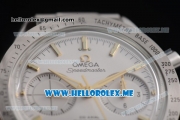 Omega Speedmaster'57 Co-Axial Clone Omega 9300 Automatic Steel Case/Bracelet with White Dial and Stick Markers Yellow Gold Hands (EF)