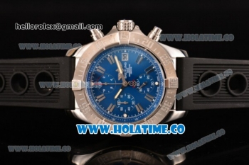 Breitling Avenger Seawolf Miyota Quartz Steel Case with Blue Dial and Black Rubber Strap - Stick Markers