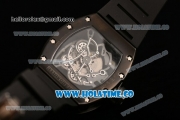 Richard Mille RM 055 Bubba Watson Tourbillon Manual Winding PVD Case with Skeleton Dial Black Rubber Strap and Yellow Inner Bezel