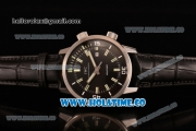 IWC Aquatimer Vintage 1967 Asia Automatic Steel Case with Black Dial Stick Markers and Black Leather Strap