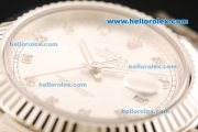 Rolex Datejust II Rolex 3135 Automatic Movement Full Steel with Silver Dial and Diamond Markers