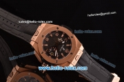 Hublot Big Bang Ferrari Swiss Valjoux 7750-SHG Automatic Rose Gold Case with Black Dial Stick/Numeral Marekrs and Black Rubber Strap