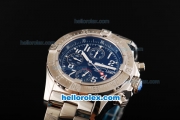 Breitling Avenger Choronograph Swiss Valjoux 7750 Automatic Movement Steel Case with Black Dial and SS Strap