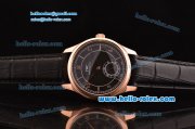 IWC Portuguese Vintage Swiss ETA 2836 Automartic Rose Gold Case with Black Dial and Black Leather Strap